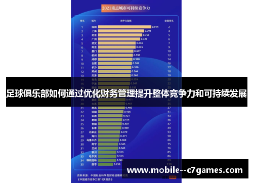 足球俱乐部如何通过优化财务管理提升整体竞争力和可持续发展
